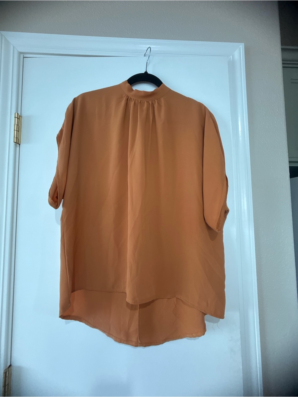 Women's Lightweight High-Low Blouse in Rust
